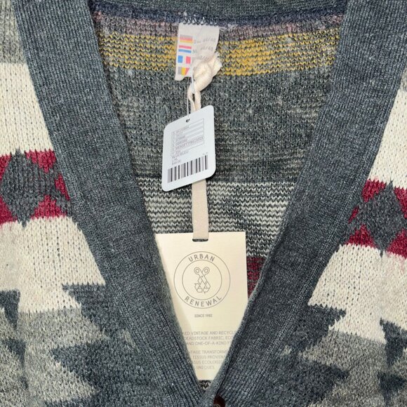 Urban Renewal Knit Cardigan Sweater Aztec Southwester Size L/XL Wool Blend Italy - Picture 16 of 16